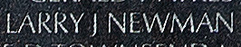 Engraved name on The Wall of Technical Sergeant Larry J. Newman, U.S. Air Force